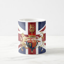 Caneca De Café PIXDEZINAS WATERCOLOR Union JACK e INSIGNIA