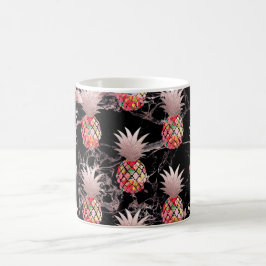 Caneca De Café PixDezines Aloha Pineapple+Faux Rosa Dourado