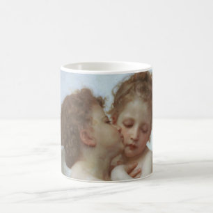 Caneca De Café PixDezines Antigo, Primeiro Beijo de Bouguereau