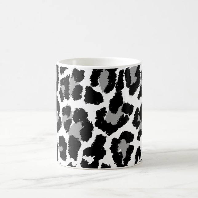 Caneca De Café PixDezines black and white leopard print (Centro)