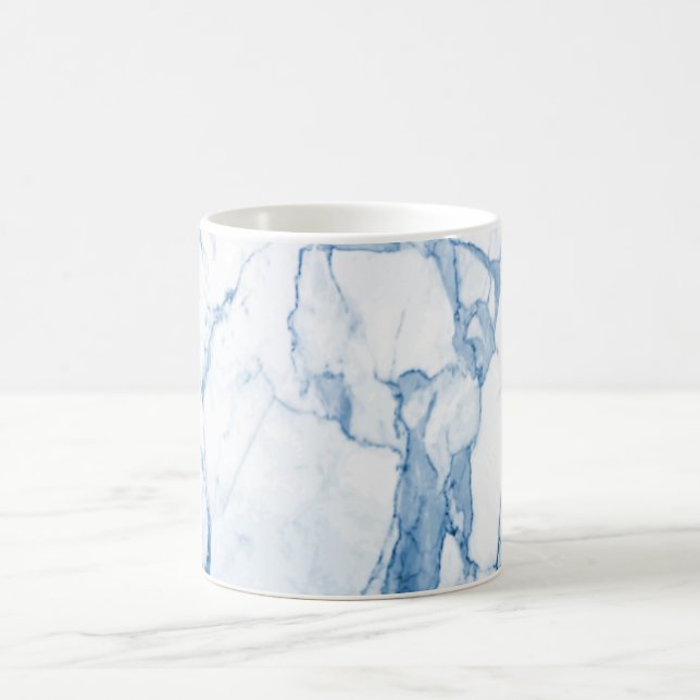 Caneca De Café PixDezines BLUE n WHITE MARBLE (Centro)