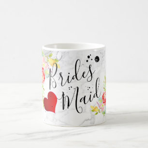 Caneca De Café PixDezines Bridesmaid/Floral Watercolor