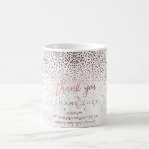 Caneca De Café PixDezines DAZZLED FAUX ROSE GOLD CONFETTI