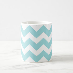 Caneca De Café PixDezines DIY Cor/Aqua/Padrão Chevron Adj