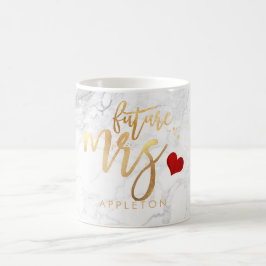 Caneca De Café PixDezines Future Sra. Modern/Faux Script Dourado