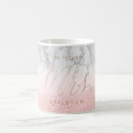 Caneca De Café PixDezines Futuro Script Mrs/Blush Pink/Modern