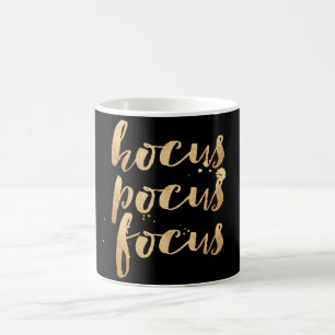 Caneca De Café PixDezines Hocus/Pocus/Focus/Faux Dourado/DIY Colo