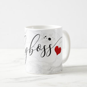 Caneca De Café PixDezines LADYBOSS Marble+Modern Script