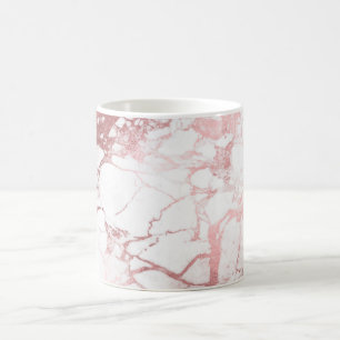 Caneca De Café PixDezines MÁRMORE BRANCO + VEIAS DE ROSE GOLD FAL
