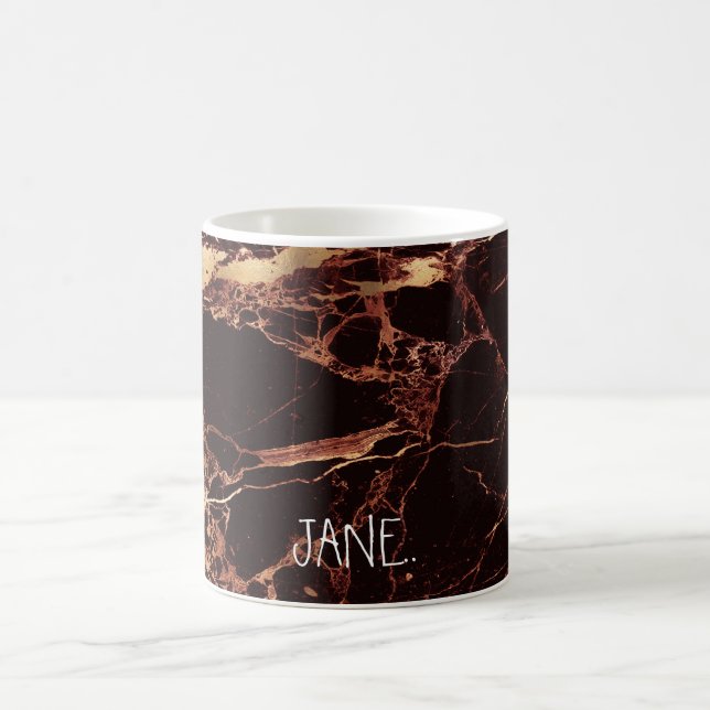 Caneca De Café PixDezines MASALA MARBLE FAUX VINHAS DOURADAS (Centro)