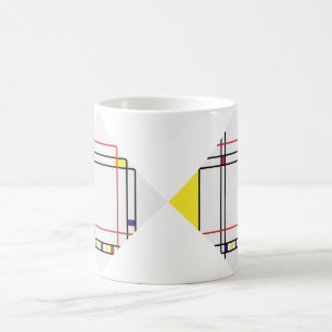 Caneca De Café PixDezines Mondrian, Minimalista