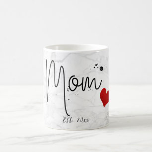 Caneca De Café PixDezines NOVO Marble MOM+Script Moderno