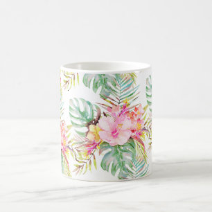 Caneca De Café PixDezines Paraíso Tropical Folhagem Floral
