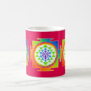 Caneca De Café PixDezines Sri Yantra Chakra Clearing/DIY fundo