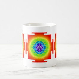 Caneca De Café PixDezines Sri Yantra Chakra Clearing/Laranja