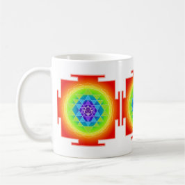 Caneca De Café PixDezines Sri Yantra Chakra Clearing/Laranja