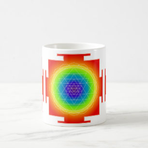 Caneca De Café PixDezines Sri Yantra Chakra Limpando/Brilho Laran