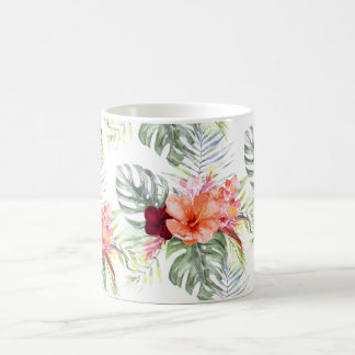 Caneca De Café PixDezines Tropical Paradise Floral Foliage