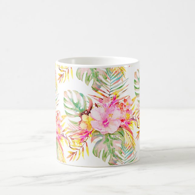 Caneca De Café PixDezines Tropical Paradise Floral Foliage (Centro)
