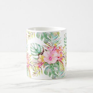 Caneca De Café PixDezines Tropical Paradise Floral Foliage