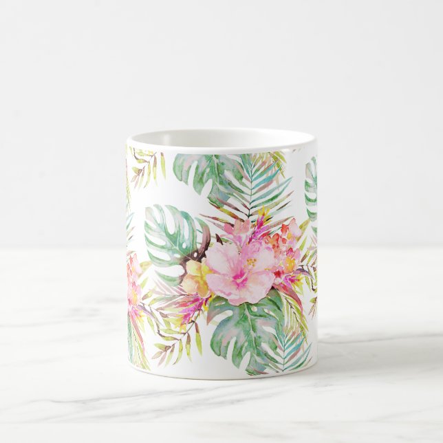 Caneca De Café PixDezines Tropical Paradise Floral Foliage (Centro)
