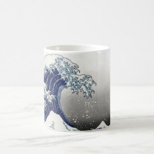 Caneca De Café PixDezines Vintage, Excelente Wave, Hokusai 葛