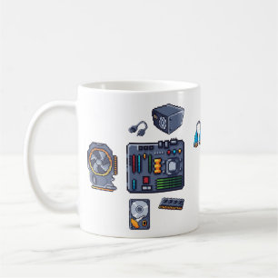 Caneca De Café Pixel Art Do Componente Pc