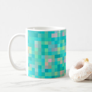 Caneca De Café Pixel Art Multicolor Patterno