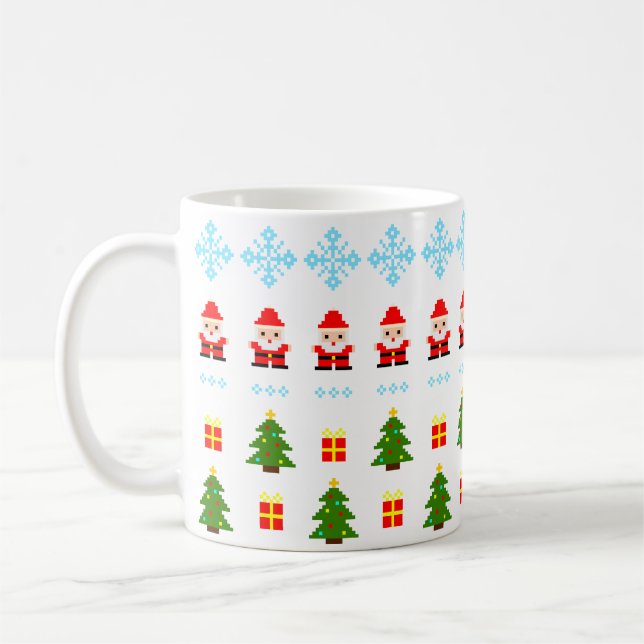 Caneca De Café Pixel Art Natal (Esquerda)