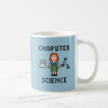Caneca De Café Pixel Computer Science - Female - Mug<br><div class="desc">Design de arte em pixel representando uma cientista computacional feminina,  um computador e um fluxograma.</div>