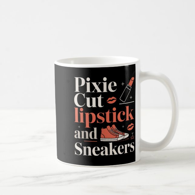 Caneca De Café Pixie cut lipstick and sneakers short hair style  (Direita)