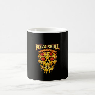 Caneca De Café Pizza Caveira Estilo Vintage Humor Negro Design pa
