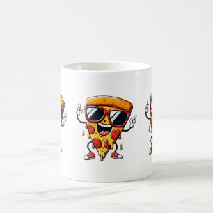 Caneca De Café Pizza de Cartoon com Víblias de Queijo
