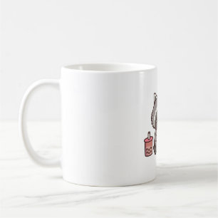 Caneca De Café Pizza De Comida De Amor Com Guaxinim