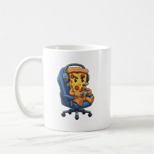 Caneca De Café Pizza de jogador engraçado entusiasta de videogame