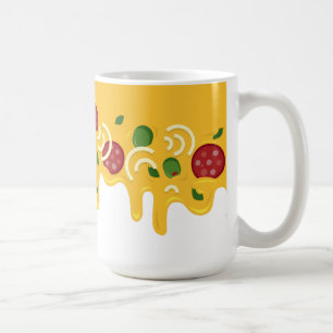 Caneca De Café Pizza de Queijo Derretido Divertida Retro Keto Fes