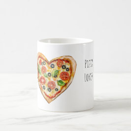 Caneca De Café Pizza de Queijo Vegetal Coração