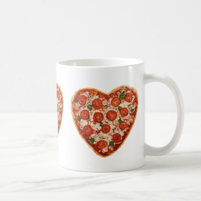 Caneca De Café pizza em forma de coração (Direita)