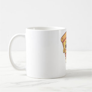 Caneca De Café Pizza Engraçada Com Sorriso