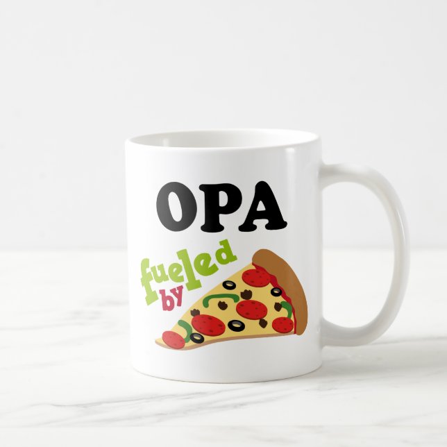 Caneca De Café Pizza (engraçada) de Opa (Direita)