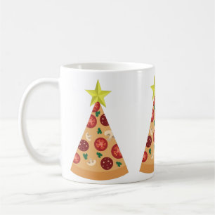 Caneca De Café pizza feia árvore de natal engraçada
