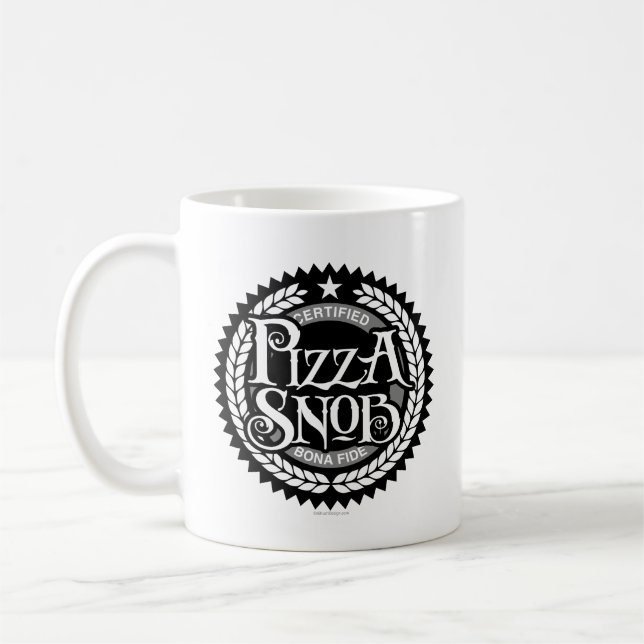 Caneca De Café Pizza Snob - amante de pizza engraçado (Esquerda)