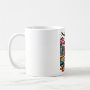Caneca De Café Pizzaria Retro do Papai Noel Natal