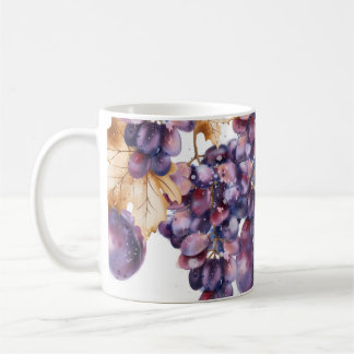 Caneca De Café Placa de aquarela de Uvas