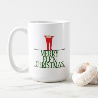 Caneca De Café Placa de Boas Festas de Travessuras de Elfo