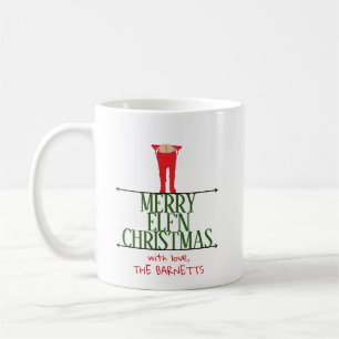 Caneca De Café Placa de Boas Festas Travessuras de Elfo