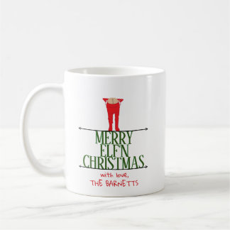 Caneca De Café Placa de Boas Festas Travessuras de Elfo
