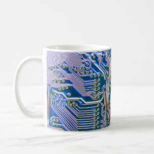 Caneca De Café Placa de circuito,computador,azul,capacitor,chip,c