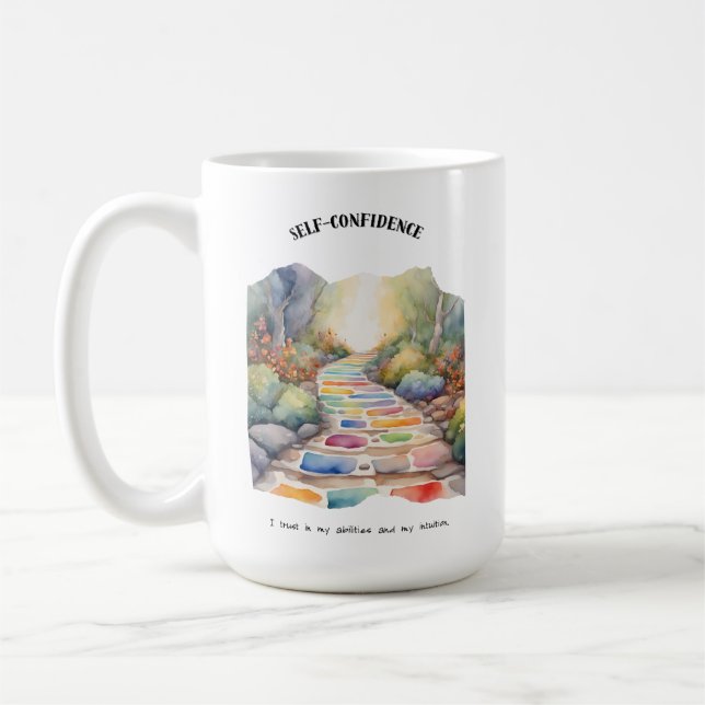 Caneca De Café Placa de Confirmação Positiva de Autoconfiança (Esquerda)