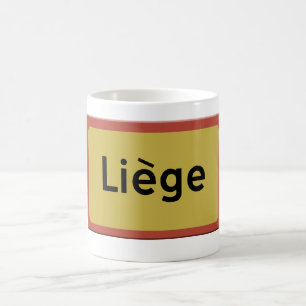 Caneca De Café placa de estrada de Liège